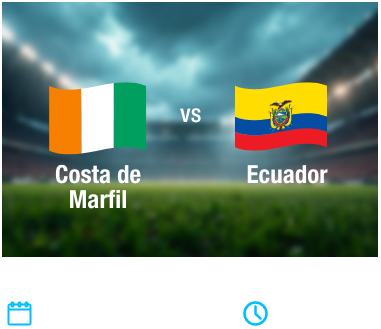 Partido 08 - Costa Marfil vs Ecuador